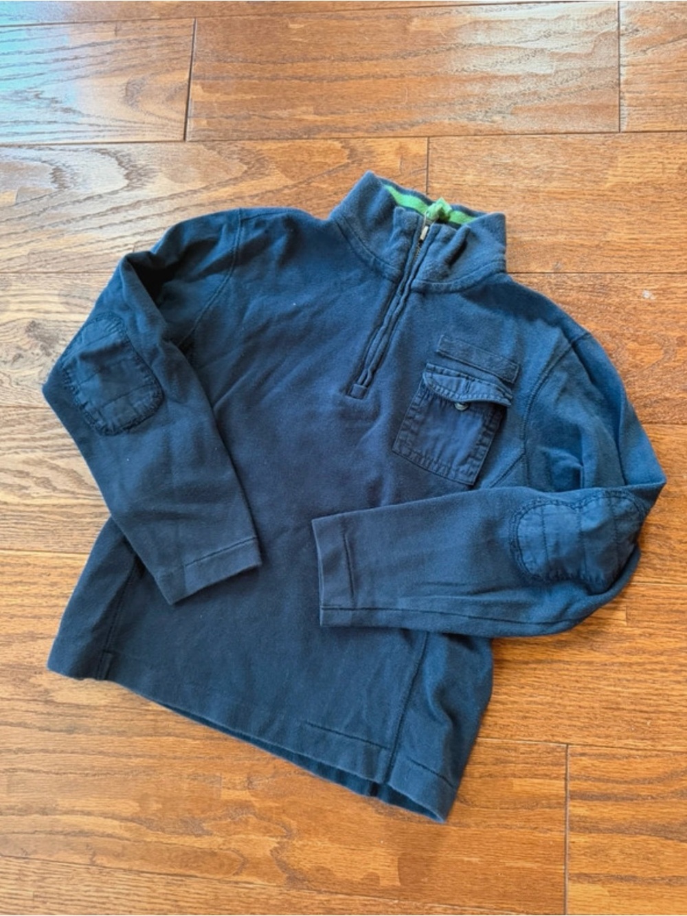 Lands End Kids Navy Quarter-Zip Pullover with Pocket